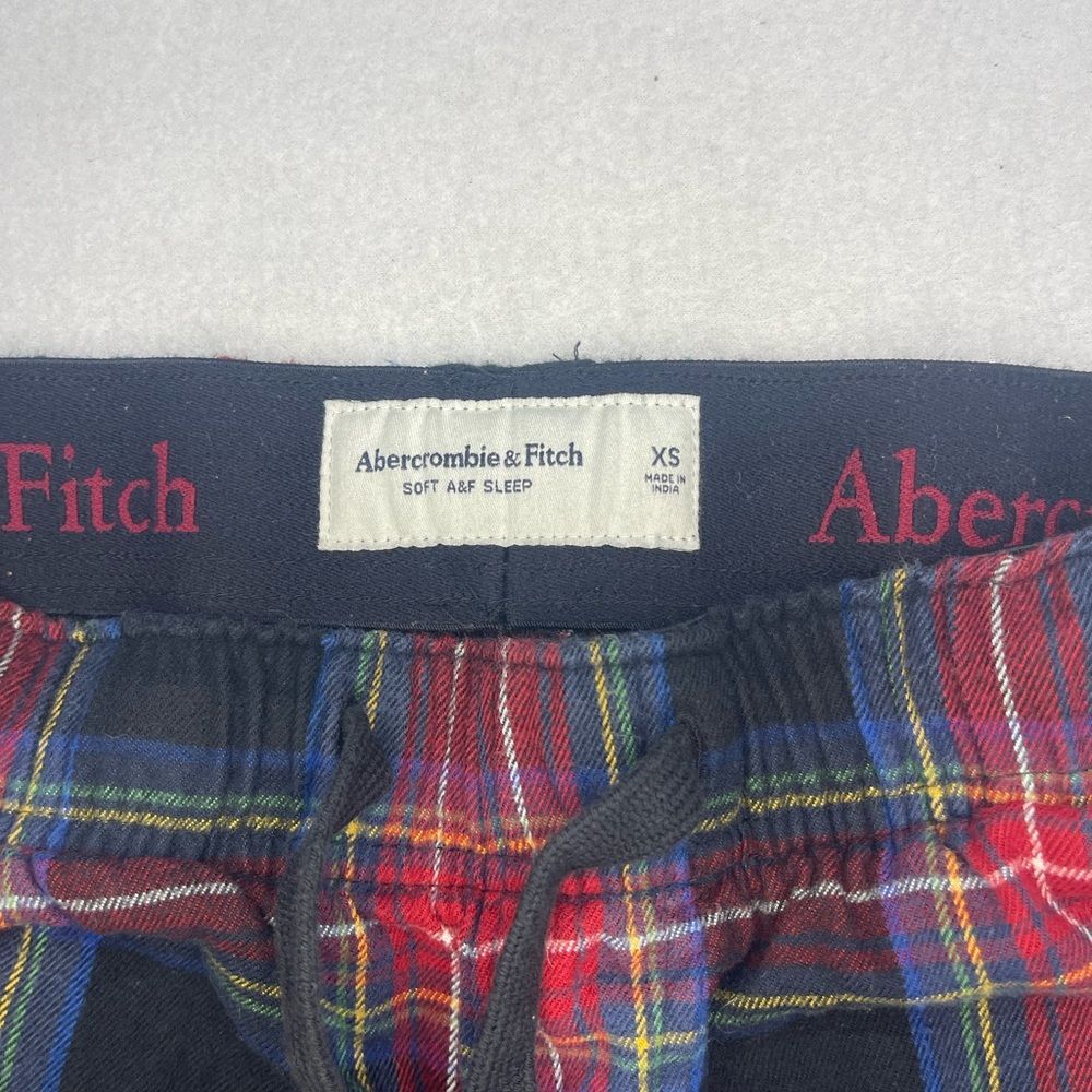 Abercrombie & Fitch Plaid Flannel Sleep Lounge Pants XS Red Blue Jogger - Picture 2 of 6